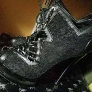 Black Material Heels